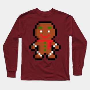 cute gingerbread pixel kids Long Sleeve T-Shirt